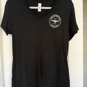 World Famous I-Bar V-Neck Black Tee